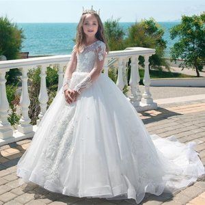 Vintage White Ivory Lace Girls First Communion Dre